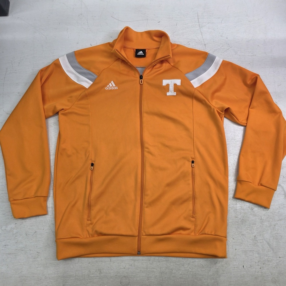 Adidas Tennessee Volunteers Zip Track Jacket Mens L Orange White 2014 NCAA EUC